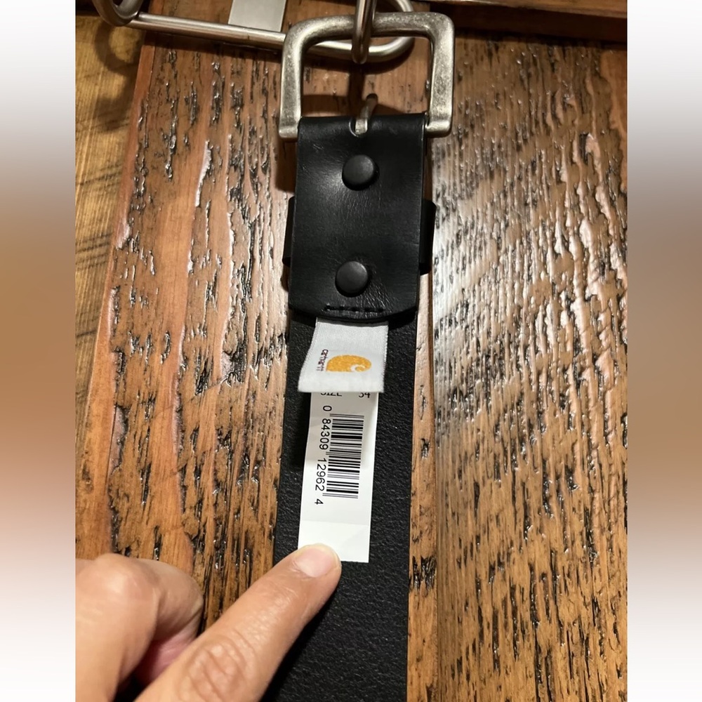 Carhartt Journeyman Belt Black 34 Full Grain Leather Career Minimalist NWT - Picture 6 of 16